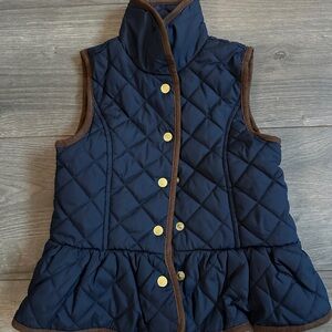 Janie and Jack Navy Vest with Brown Accents Size 3 to 4